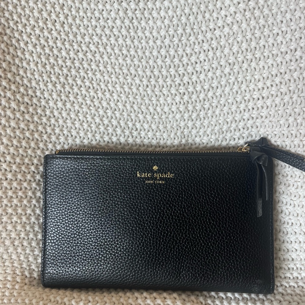 Kate Spade Black Leather Wristlet